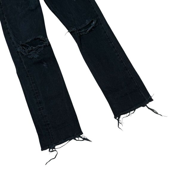 AGOLDE Cherie High Rise Straight Leg Jeans Distortion Black Women's Size 25 - Picture 5 of 15